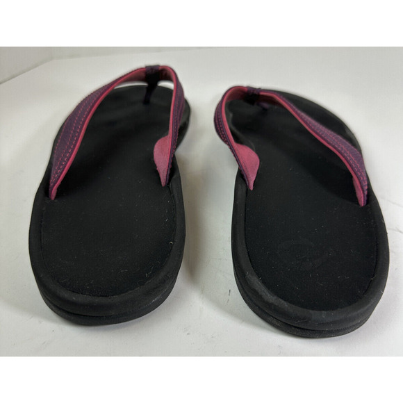 OluKai Ohana Flip Flop Sandals Plum Black 20110-1A40 Water Resist Womens Size 10 - Picture 4 of 8
